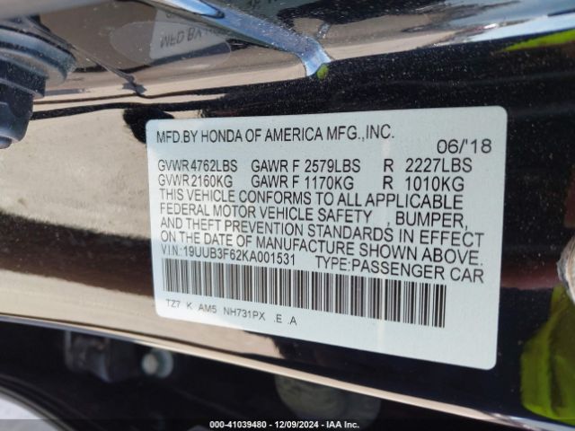 Photo 8 VIN: 19UUB3F62KA001531 - ACURA TLX 