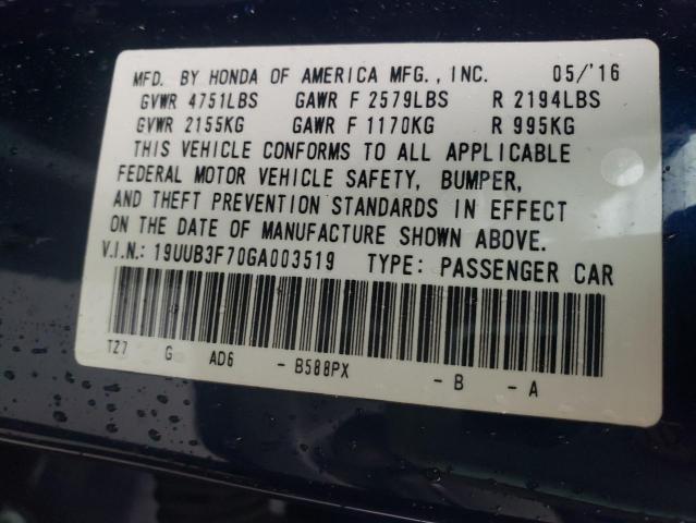 Photo 11 VIN: 19UUB3F70GA003519 - ACURA TLX ADVANC 