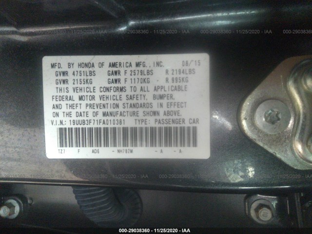 Photo 8 VIN: 19UUB3F71FA010381 - ACURA TLX 