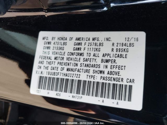 Photo 8 VIN: 19UUB3F71HA002722 - ACURA TLX 