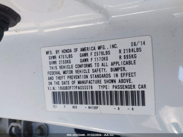 Photo 8 VIN: 19UUB3F77FA000079 - ACURA TLX 