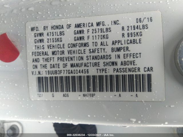 Photo 8 VIN: 19UUB3F77GA004456 - ACURA TLX 