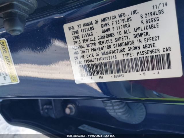 Photo 8 VIN: 19UUB3F78FA002746 - ACURA TLX 