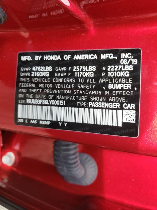 Photo 9 VIN: 19UUB3F86LY000151 - ACURA TLX ADVANC 