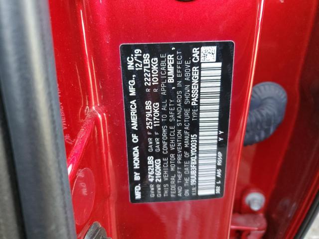 Photo 11 VIN: 19UUB3F8XLY000315 - ACURA TLX 