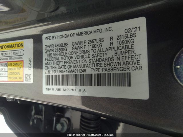 Photo 8 VIN: 19UUB5F42MA011246 - ACURA TLX 