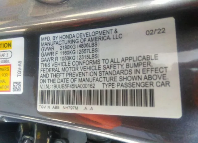 Photo 8 VIN: 19UUB5F45NA000162 - ACURA TLX 