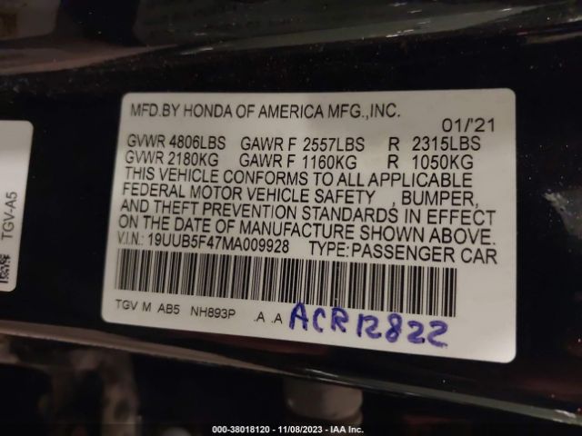 Photo 8 VIN: 19UUB5F47MA009928 - ACURA TLX 