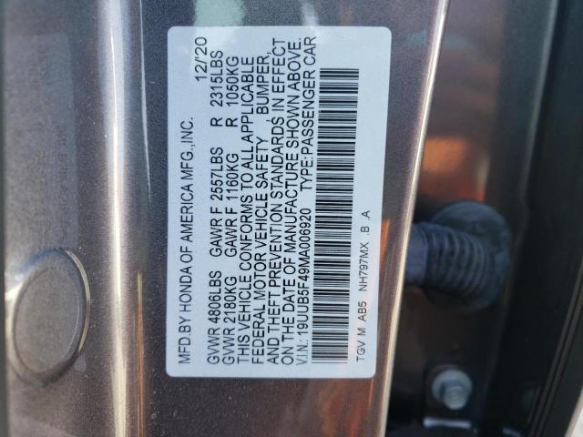 Photo 9 VIN: 19UUB5F49MA006920 - ACURA TLX TECHNO 