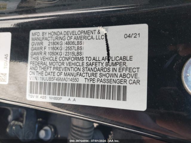 Photo 8 VIN: 19UUB5F49MA014550 - ACURA TLX 