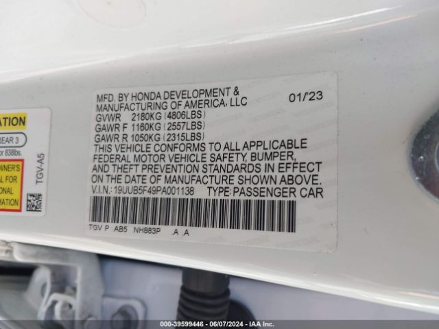 Photo 8 VIN: 19UUB5F49PA001138 - ACURA TLX 