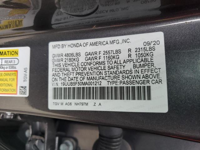 Photo 11 VIN: 19UUB5F50MA001212 - ACURA TLX TECH A 