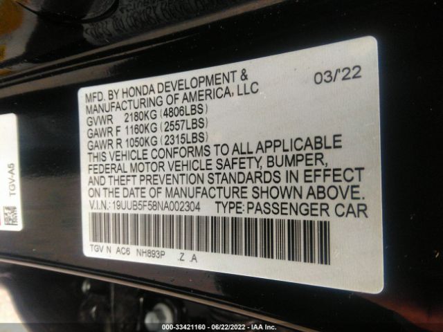 Photo 8 VIN: 19UUB5F58NA002304 - ACURA TLX 