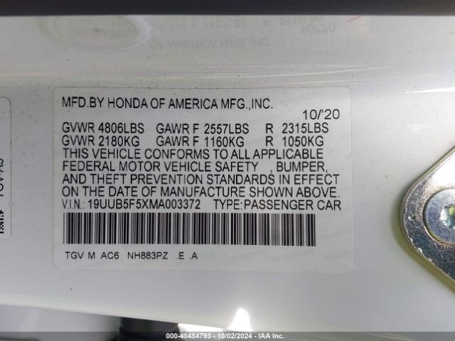 Photo 8 VIN: 19UUB5F5XMA003372 - ACURA TLX 