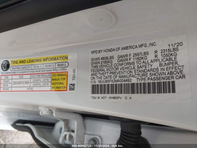 Photo 8 VIN: 19UUB5F62MA004492 - ACURA TLX 