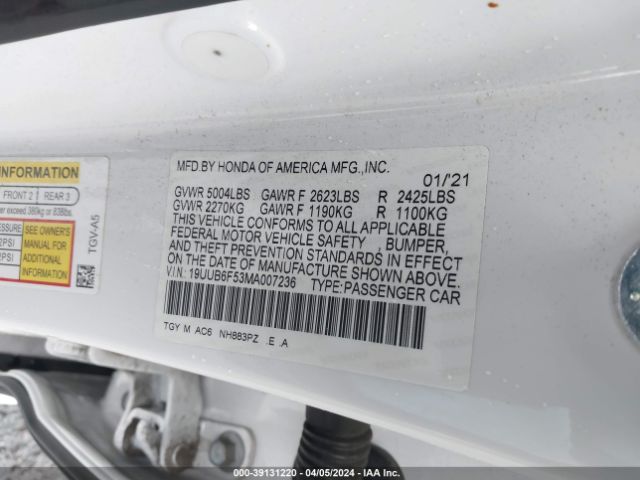 Photo 8 VIN: 19UUB6F53MA007236 - ACURA TLX 