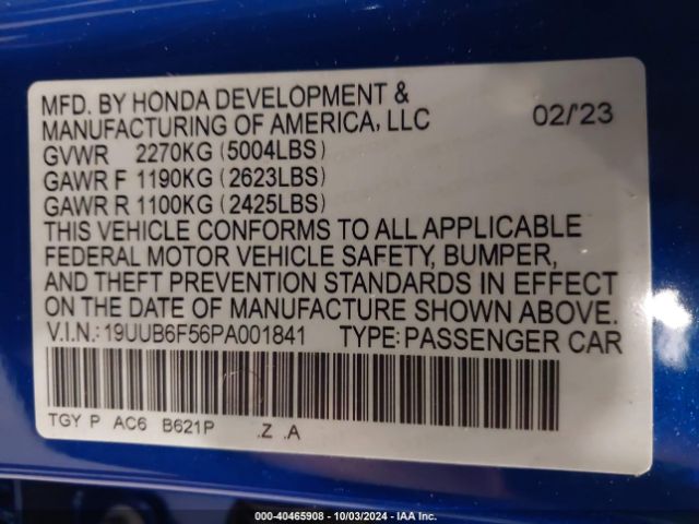 Photo 8 VIN: 19UUB6F56PA001841 - ACURA TLX 