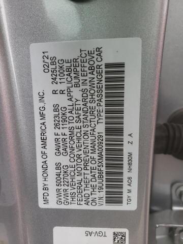 Photo 9 VIN: 19UUB6F5XMA009291 - ACURA TLX TECH A 