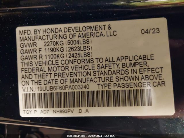 Photo 8 VIN: 19UUB6F60PA003240 - ACURA TLX 