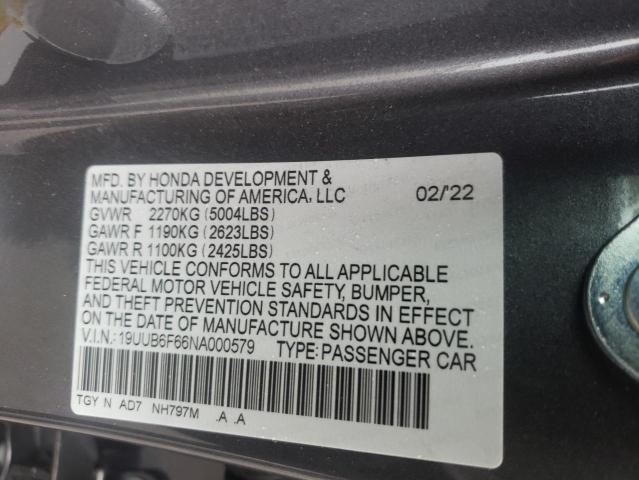 Photo 11 VIN: 19UUB6F66NA000579 - ACURA TLX ADVANC 