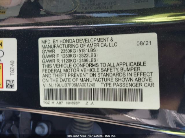 Photo 8 VIN: 19UUB7F06MA001246 - ACURA TLX 