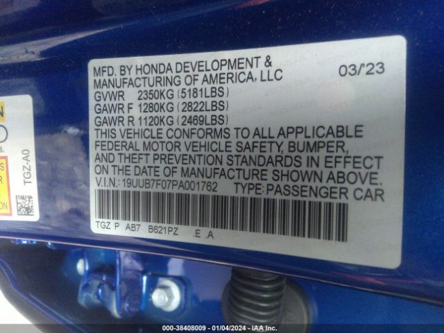 Photo 8 VIN: 19UUB7F07PA001762 - ACURA TLX 