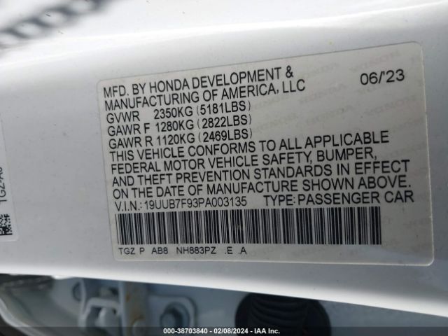 Photo 8 VIN: 19UUB7F93PA003135 - ACURA TLX 