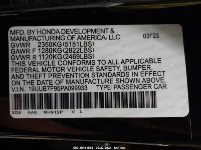 Photo 8 VIN: 19UUB7F96PA000150 - ACURA TLX 