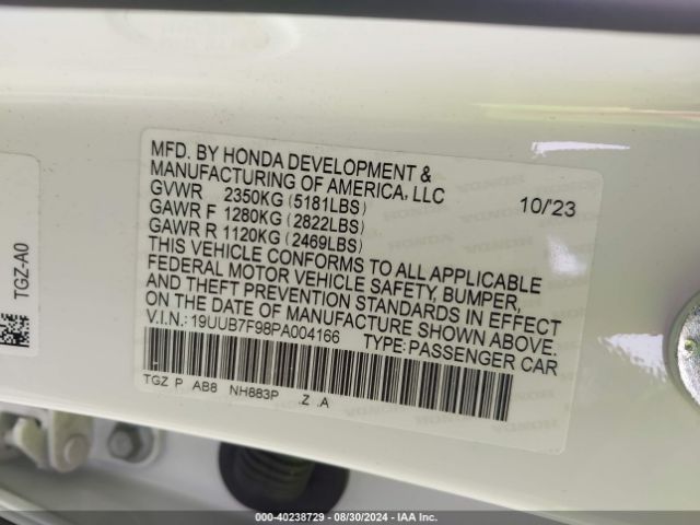 Photo 8 VIN: 19UUB7F98PA004166 - ACURA TLX 