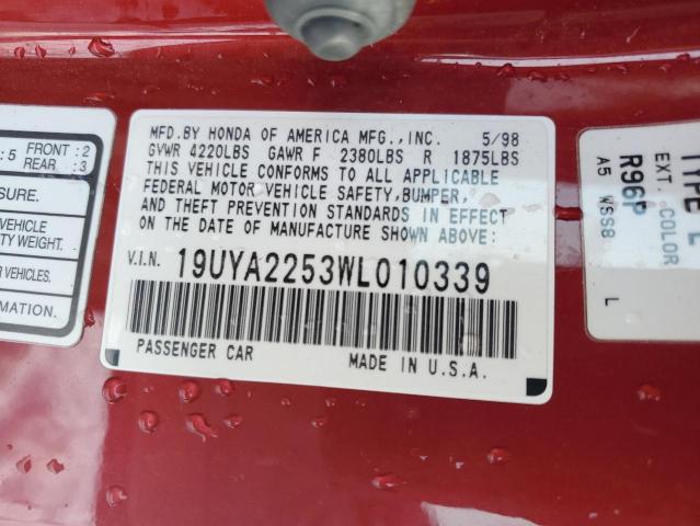 Photo 12 VIN: 19UYA2253WL010339 - ACURA CL 