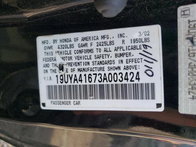 Photo 11 VIN: 19UYA41673A003424 - ACURA 3.2CL TYPE 