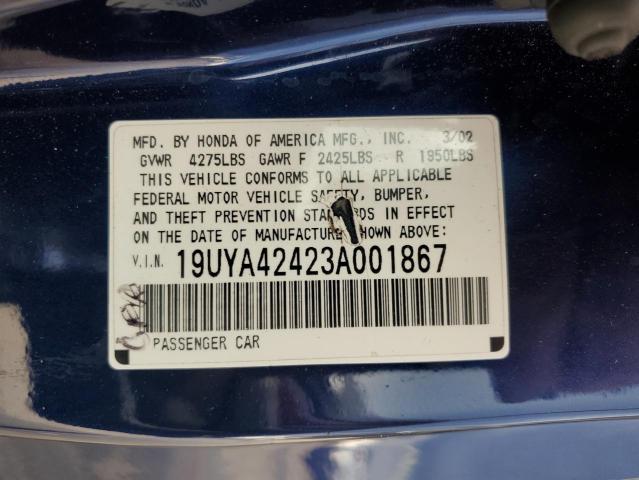 Photo 12 VIN: 19UYA42423A001867 - ACURA 3.2CL 