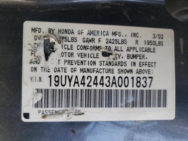 Photo 9 VIN: 19UYA42443A001837 - ACURA 3.2CL 