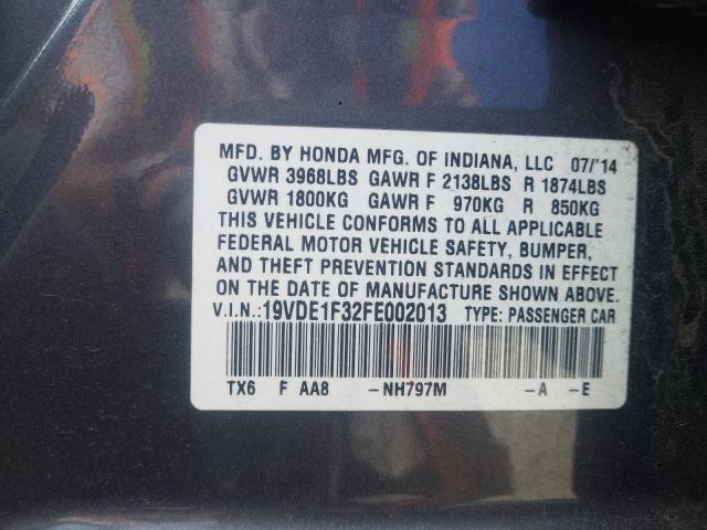 Photo 9 VIN: 19VDE1F32FE002013 - ACURA ILX 20 