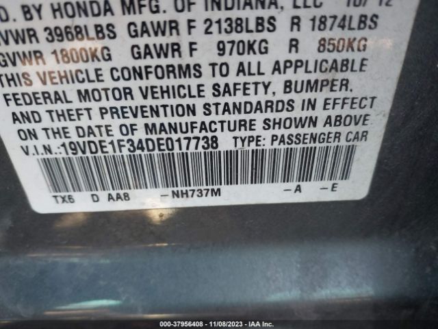 Photo 8 VIN: 19VDE1F34DE017738 - ACURA ILX 