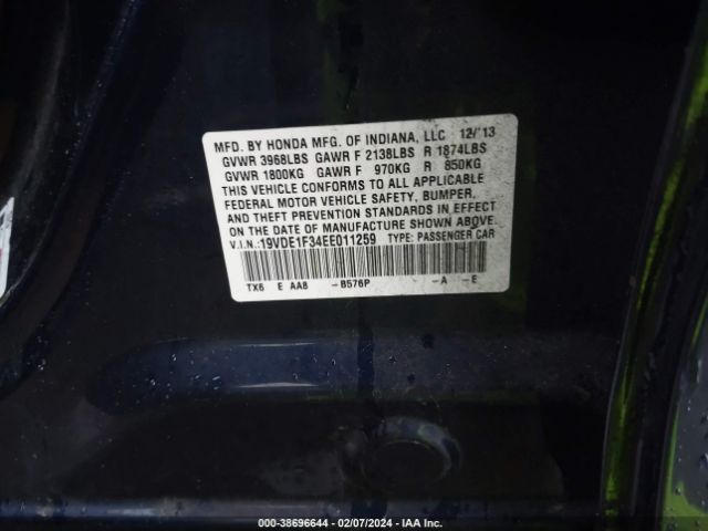 Photo 8 VIN: 19VDE1F34EE011259 - ACURA ILX 