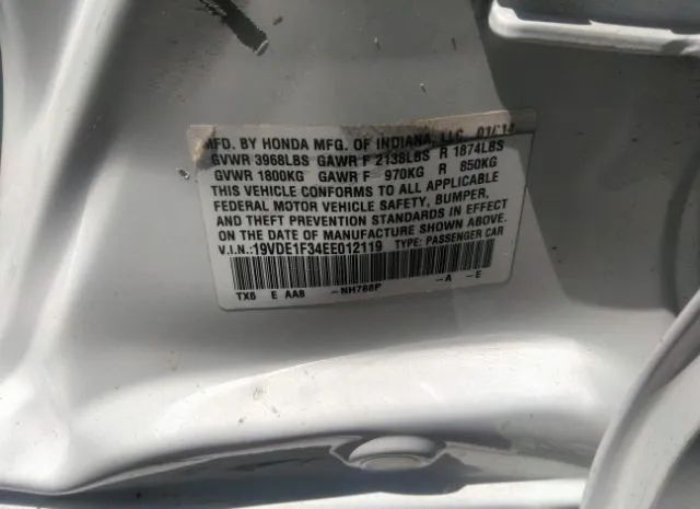 Photo 8 VIN: 19VDE1F34EE012119 - ACURA ILX 