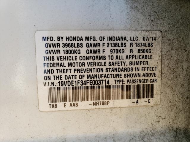 Photo 9 VIN: 19VDE1F34FE003714 - ACURA ILX 20 