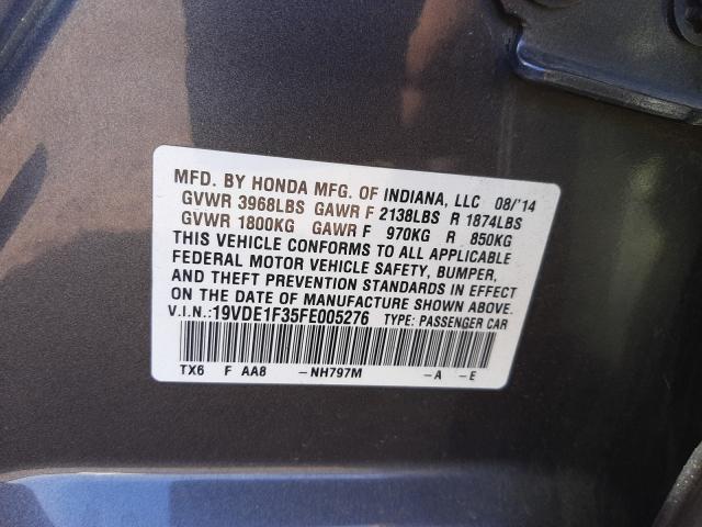 Photo 9 VIN: 19VDE1F35FE005276 - ACURA ILX 20 