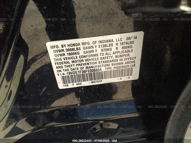 Photo 8 VIN: 19VDE1F36FE006954 - ACURA ILX 