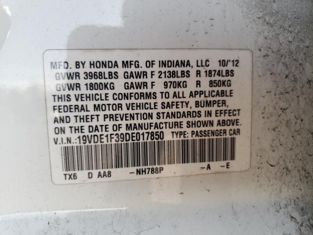 Photo 9 VIN: 19VDE1F39DE017850 - ACURA ILX 20 