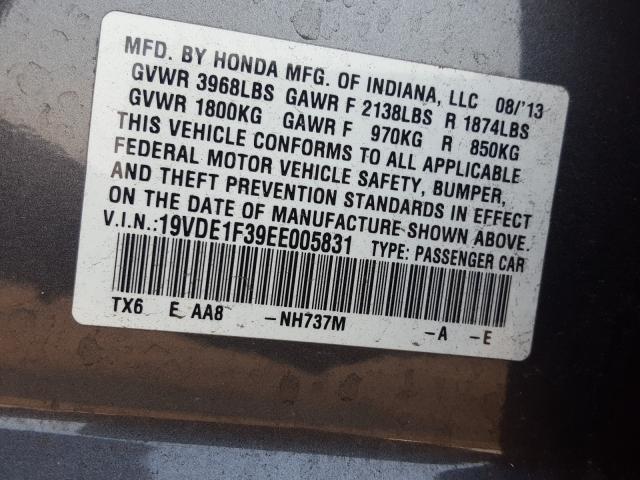 Photo 9 VIN: 19VDE1F39EE005831 - ACURA ILX 20 