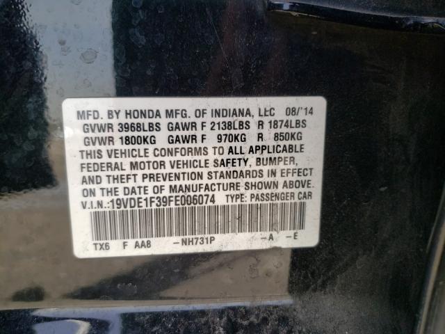 Photo 9 VIN: 19VDE1F39FE006074 - ACURA ILX 20 