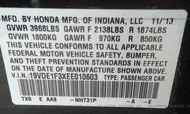 Photo 8 VIN: 19VDE1F3XEE010603 - ACURA ILX 