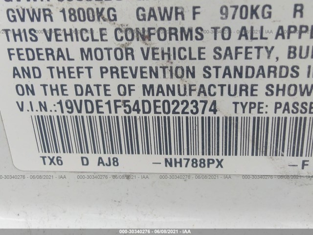 Photo 8 VIN: 19VDE1F54DE022374 - ACURA ILX 