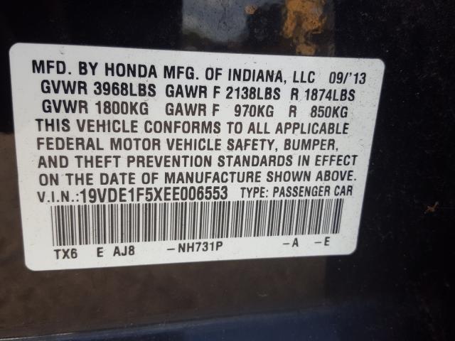 Photo 9 VIN: 19VDE1F5XEE006553 - ACURA ILX 20 PRE 