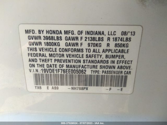 Photo 8 VIN: 19VDE1F76EE005062 - ACURA ILX 