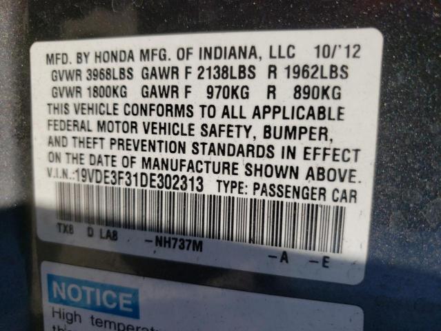 Photo 9 VIN: 19VDE3F31DE302313 - ACURA ILX HYBRID 