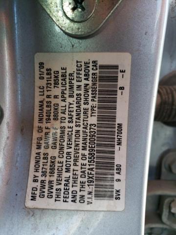 Photo 12 VIN: 19XFA15589E009373 - HONDA CIVIC 