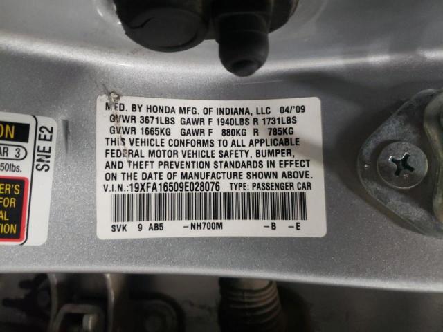 Photo 9 VIN: 19XFA16509E028076 - HONDA CIVIC 